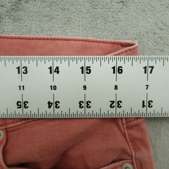 Gap Jeans Women's Size 32R Pink Mid-Rise True Skinny Stretch Fringe 26.5" Inseam - Picture 3 of 15